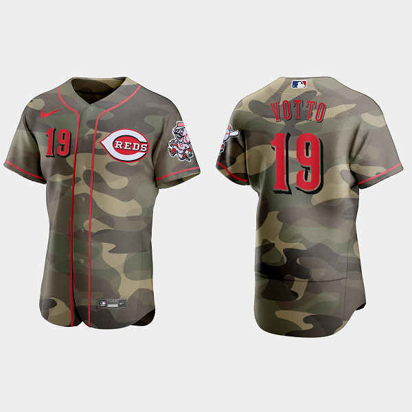 Joey Votto Cincinnati Reds 2021 National Armed Forces Day MLB Jersey - Camo