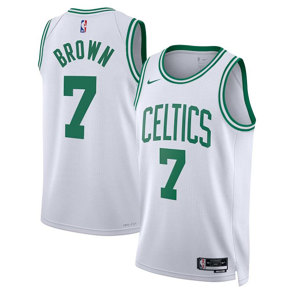 Men's Nike Boston Celtics #7 Jaylen Brown White NBA Swingman Jersey