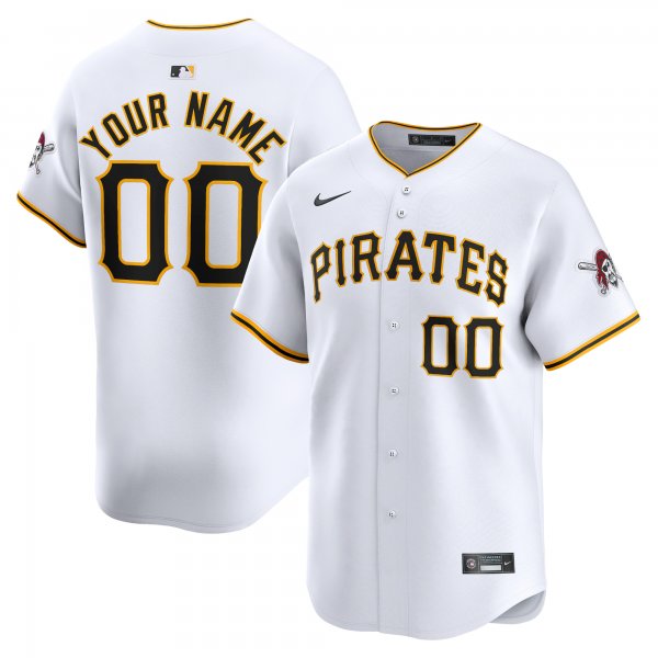 Men's Pittsburgh Pirates Nike White Home Limited Custom Jersey