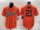 Men's Cleveland Browns #21 Denzel Ward Orange Stitched Baseball Cool Base Jersey