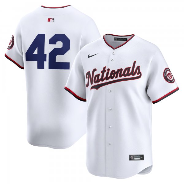 Men's Washington Nationals  Nike White 2024 Jackie Robinson Day Home Limited Jersey