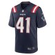 Men's New England Patriots Brenden Schooler Nike Navy Game Player Jersey