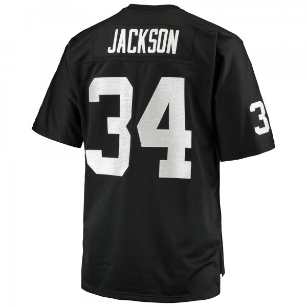 Men's Las Vegas Raiders Bo Jackson Mitchell & Ness Black Big & Tall 1988 Retired Player Replica Jersey