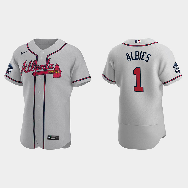 Ozzie Albies Atlanta Braves 2021 World Series MLB Flexbase Jersey - Gray