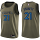 Men's Nike Minnesota Timberwolves #21 Kevin Garnett Green Salute to Service Swingman NBA Jersey