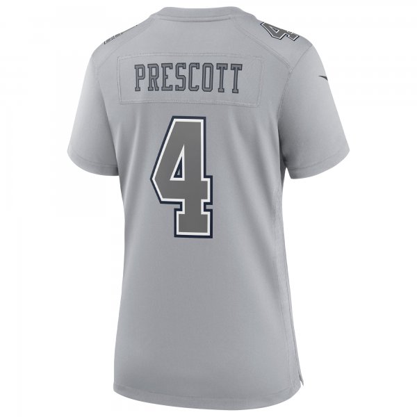 Women's Dallas Cowboys Dak Prescott Nike Gray Atmosphere Fashion Game Jersey