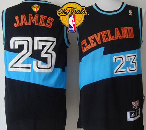 Men's Cleveland Cavaliers #23 LeBron James Black ABA Hardwood Classic The Finals Patch Stitched NBA Jersey