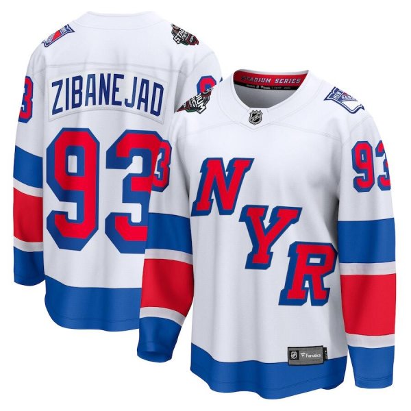 Men's New York Rangers #93 Mika Zibanejad White 2024 NHL Stadium Series Breakaway Player Jersey