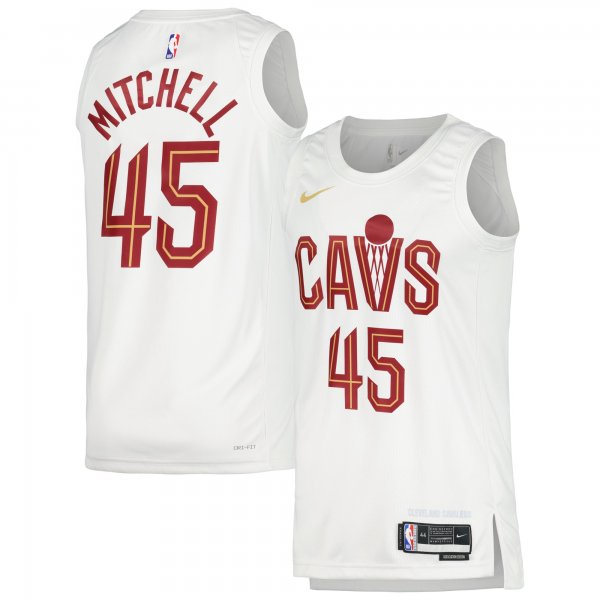 Unisex Cleveland Cavaliers Donovan Mitchell Nike White Swingman Jersey - Association Edition