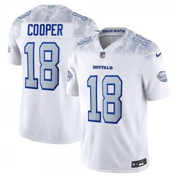 Men's Buffalo Bills #18 Amari Cooper White Rivalries Collection F.U.S.E. Vapor Limited Stitched Jersey