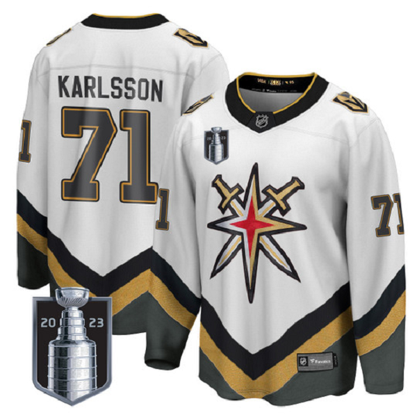 Youth Vegas Golden Knights #71 Karlsson 2023 Stanley Cup Final Stitched Jersey