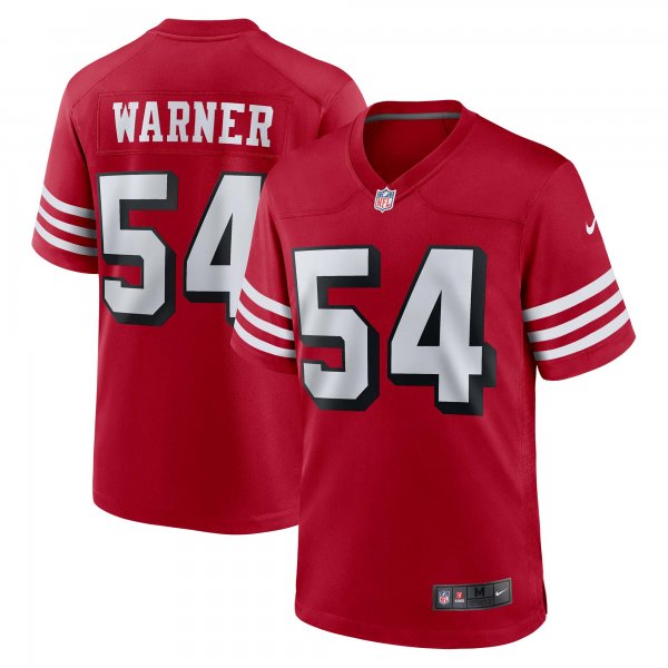 Men's San Francisco 49ers Fred Warner Nike Scarlet Alternate Game Jersey