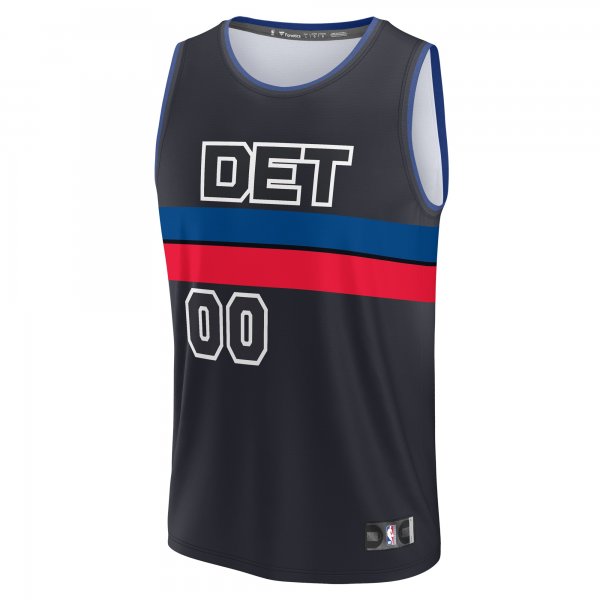 Youth Detroit Pistons  Fanatics Black Fast Break Replica Custom Jersey - Statement Edition