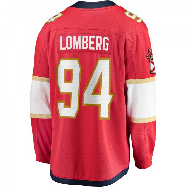 Men's Florida Panthers Ryan Lomberg Fanatics Red Home Breakaway Player Jersey