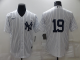 Men's New York Yankees #19 Masahiro Tanaka White Strip New Cool Base MLB Stitched Jersey