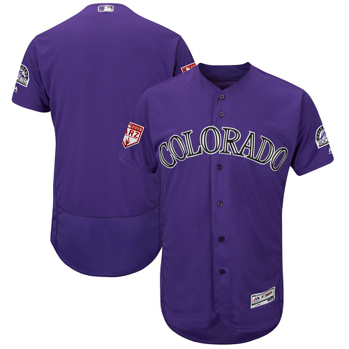 Men's Colorado Rockies Majestic Blank Purple 2019 Spring Training Flex Base Team MLB Jersey