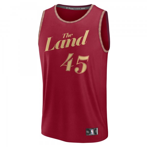 Men's Cleveland Cavaliers Donovan Mitchell Fanatics Wine Fast Break Jersey - City Edition