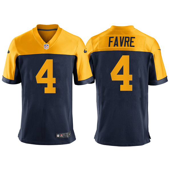 Men's Packers #4 Brett Favre Navy 2021 New Throwback Limited NFL Jersey