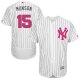 New York Yankees #15 Thurman Munson White Strip Flexbase Collection 2016 Mother's Day Stitched MLB Jersey