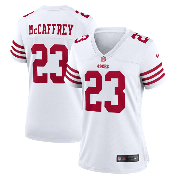 Women's San Francisco 49ers Christian McCaffrey #23 Nike White Limited Player Jersey