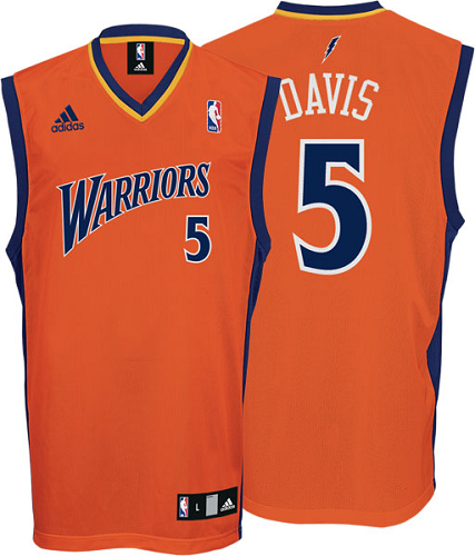 Men's Adidas Men's Golden State Warriors #5 Baron Davis Orange NBA Jersey