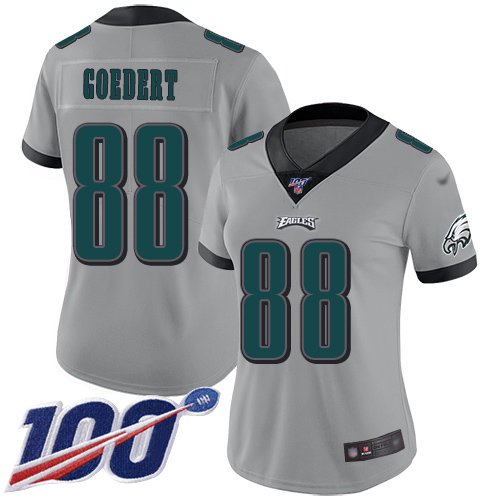 Women's Philadelphia Eagles #88 Dallas Goedert SilverStitched NFL Limited Inverted Legend 100th Season Jersey