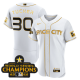 Men's Houston Astros #30 Kyle Tucker 2023 Space City Champions Flex Base White Gold Jersey