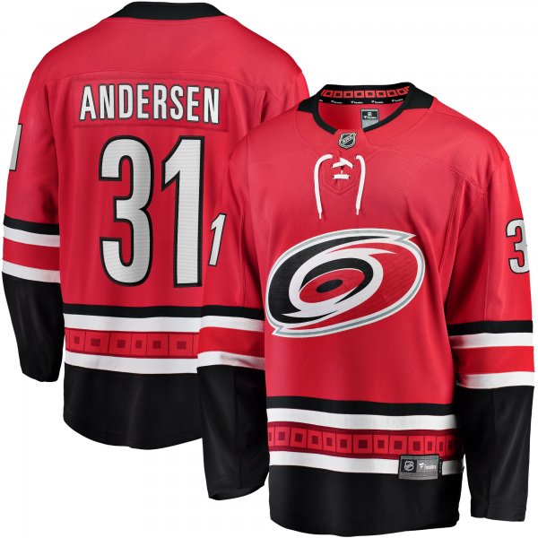 Men's Carolina Hurricanes Frederik Andersen Fanatics Red Alternate Breakaway Player Jersey