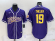 Men's Minnesota Vikings #19 Adam Thielen Purple Stitched Baseball Cool Base Jersey