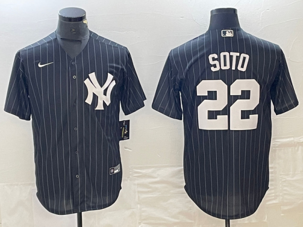 Men's Nike New York Yankees Jersey #22 Juan Soto Blue Jersey