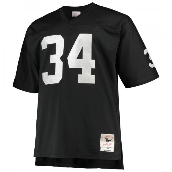 Men's Las Vegas Raiders Bo Jackson Mitchell & Ness Black Big & Tall 1988 Retired Player Replica Jersey