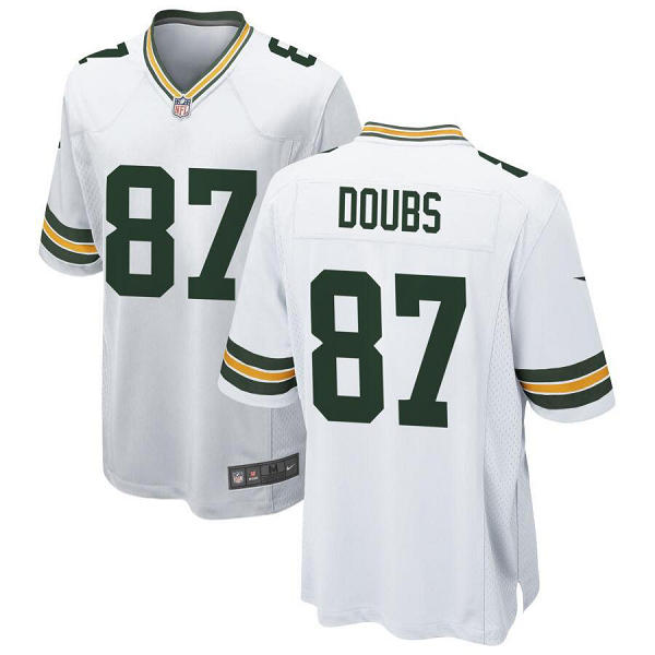 Youth Green Bay Packers Nike White #87 Romeo Doubs Game Jersey