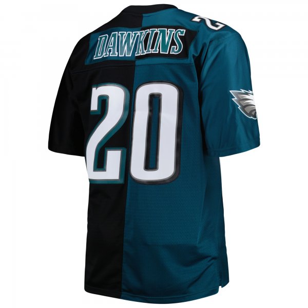 Men's Philadelphia Eagles Brian Dawkins Mitchell & Ness Midnight Green/Black Big & Tall Split Legacy Retired Player Replica Jersey