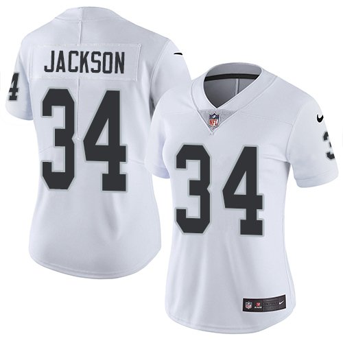 Nike Las Vegas Raiders #34 Bo Jackson White Women's Stitched NFL Vapor Untouchable Limited Jersey