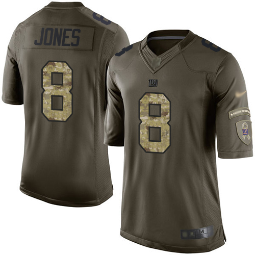 New York Giants #8 Daniel Jones Green Men's Stitched NFL Limited 2015 Salute To Service Jersey