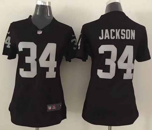 Nike Las Vegas Raiders #34 Bo Jackson Black Team Color Women's Stitched NFL Elite Jersey