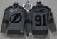 Tampa Bay Lightning #91 Steven Stamkos Charcoal Cross Check Fashion 2015 Stanley Cup Stitched NHL Jersey