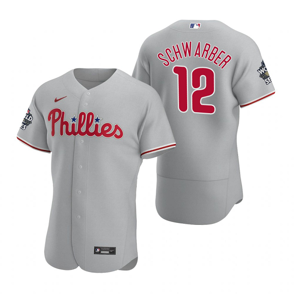 Philadelphia Phillies Kyle Schwarber Gray 2022 World Series Flex Base Jersey