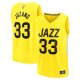 Men's Utah Jazz Johnny Juzang Fanatics Yellow Fast Break Replica Player Jersey - Icon Edition