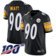 Pittsburgh Steelers #90 T. J. Watt Black Team Color Men's Stitched NFL 100th Season Vapor Limited Jersey