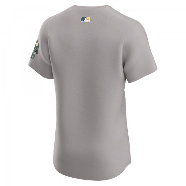 Men's Oakland Athletics  Nike Gray Road Vapor Premier Elite Patch Jersey