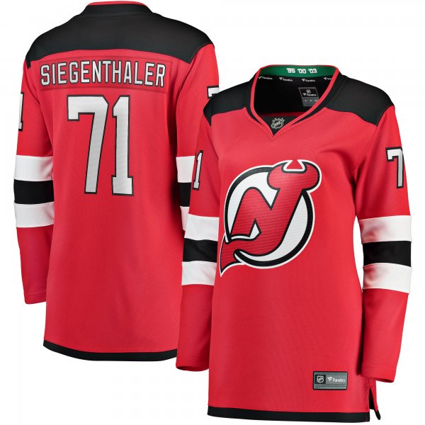 Women's New Jersey Devils Jonas Siegenthaler Fanatics Red Home Breakaway Player Jersey