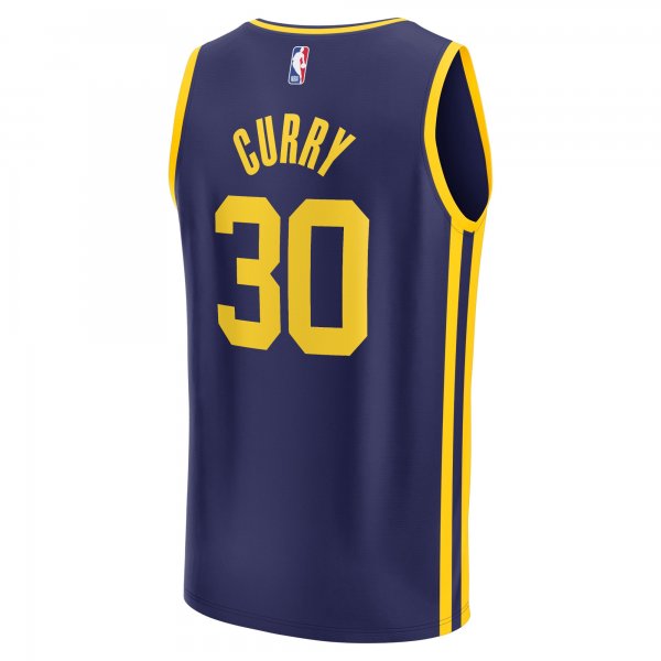 Men's Golden State Warriors Stephen Curry Fanatics Navy Fast Break Replica Player Jersey - Statement Edition