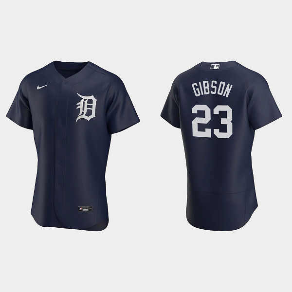 Men's Detroit Tigers #23 Kirk Gibson 2020 Alternate Team Logo Navy MLB Jersey