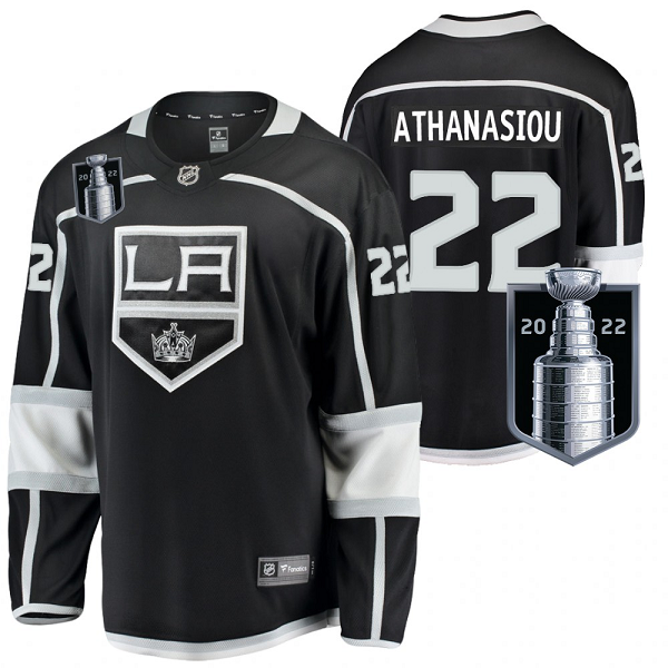 Men's Andreas Athanasiou Los Angeles Kings Black 2022 Stanley Cup Playoffs #22 Home Jersey