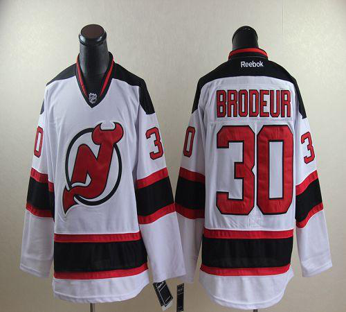 New Jersey Devils #30 Martin Brodeur Stitched White NHL Jersey