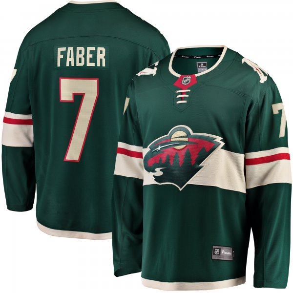 Men's Minnesota Wild Brock Faber Fanatics Green Home Breakaway Player Jersey