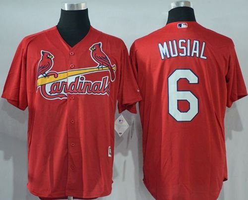 St. Louis Cardinals #6 Stan Musial Red New Cool Base Stitched MLB Jersey