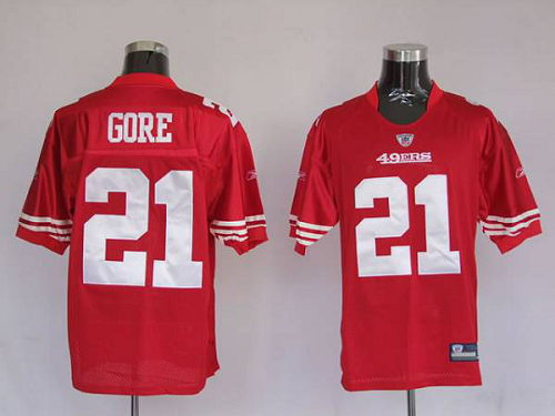 Men's San Francisco 49ers Frank Gore #21 Stitched Red NFL Jersey