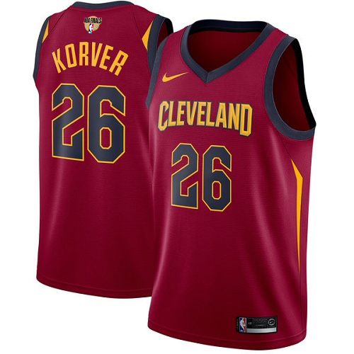 Men's Nike Cleveland Cavaliers #26 Kyle Korver Red The Finals Patch Swingman Icon Edition NBA Jersey